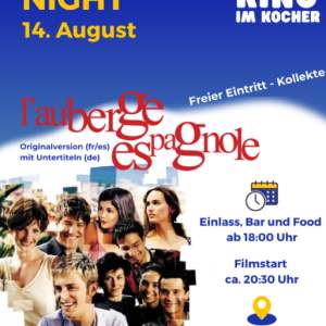 “European Movie Night” le 14 août dans le cadre du Kino im Kocher au Kocherpark à Berne.